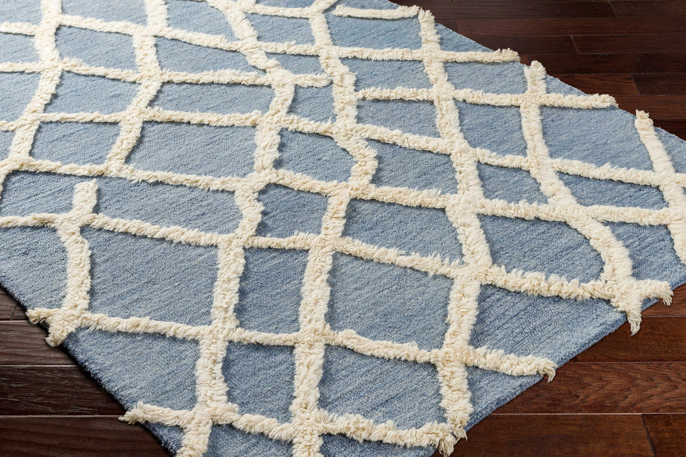 Adica Blue Wool Area Rug - Clearance by Boutique Rugs