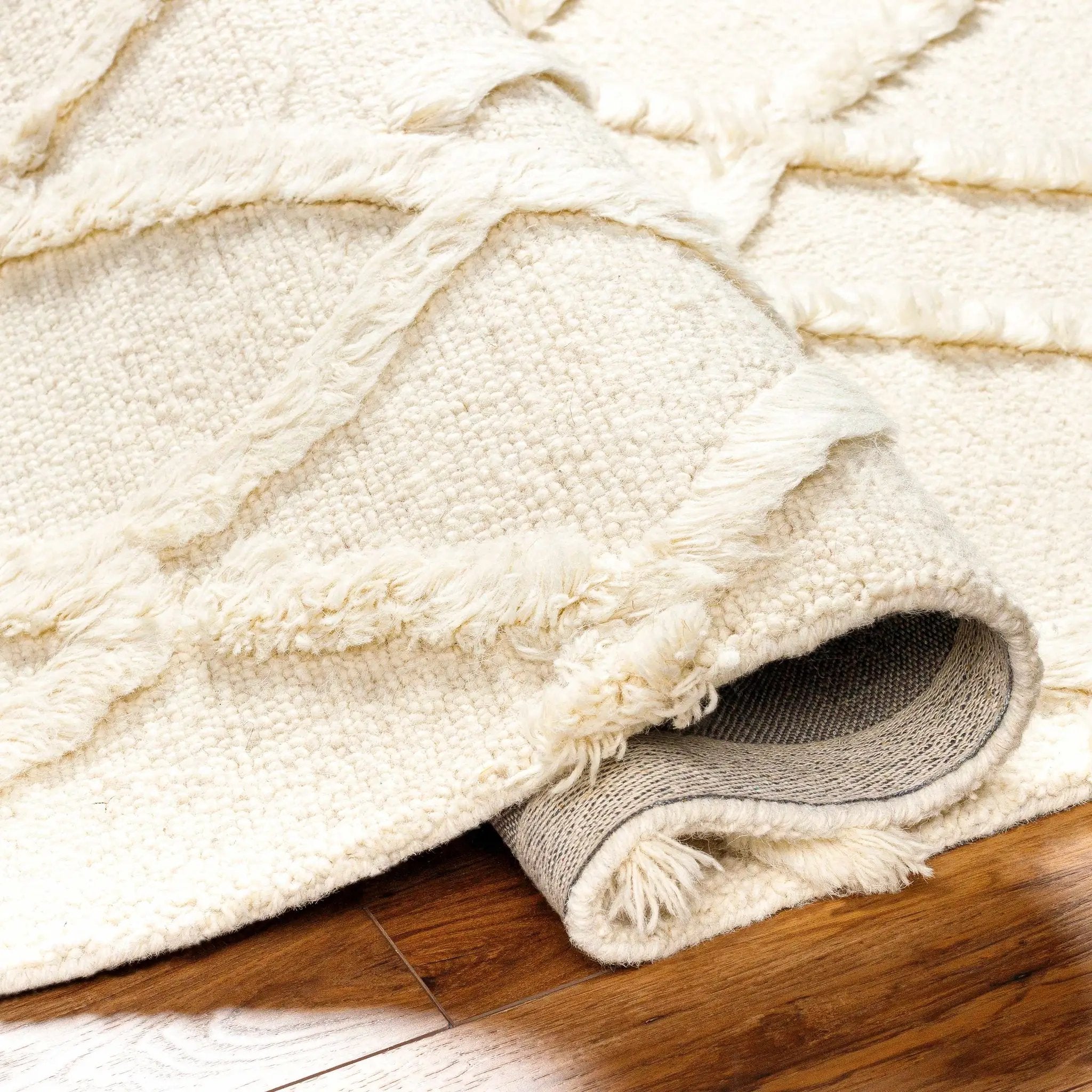 Adica Cream Wool Area Rug - Clearance by Boutique Rugs