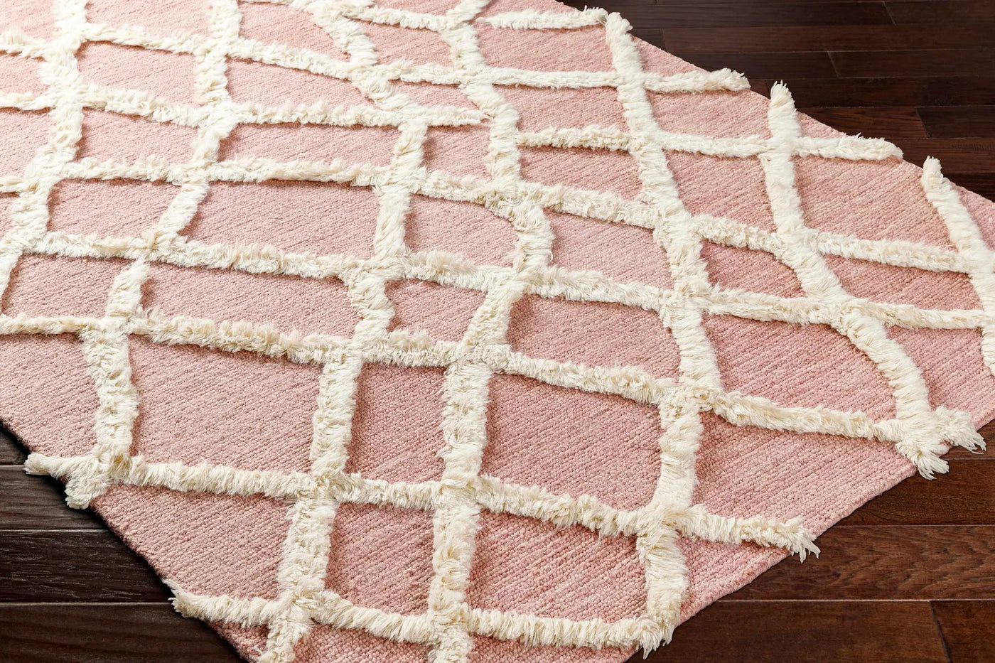 Adica Pink Wool Area Rug - Clearance by Boutique Rugs