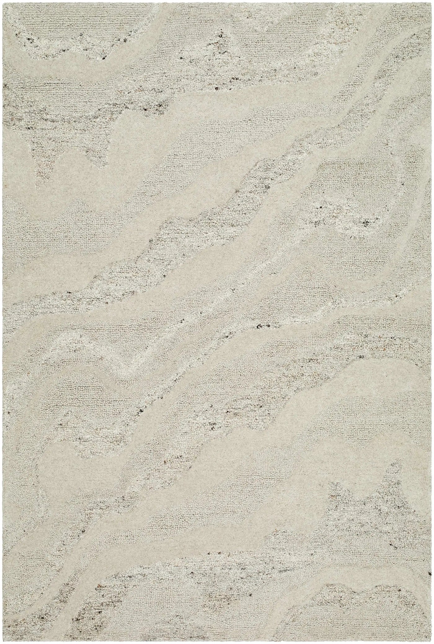 Siani Cream Wool Area Rug by Boutique Rugs