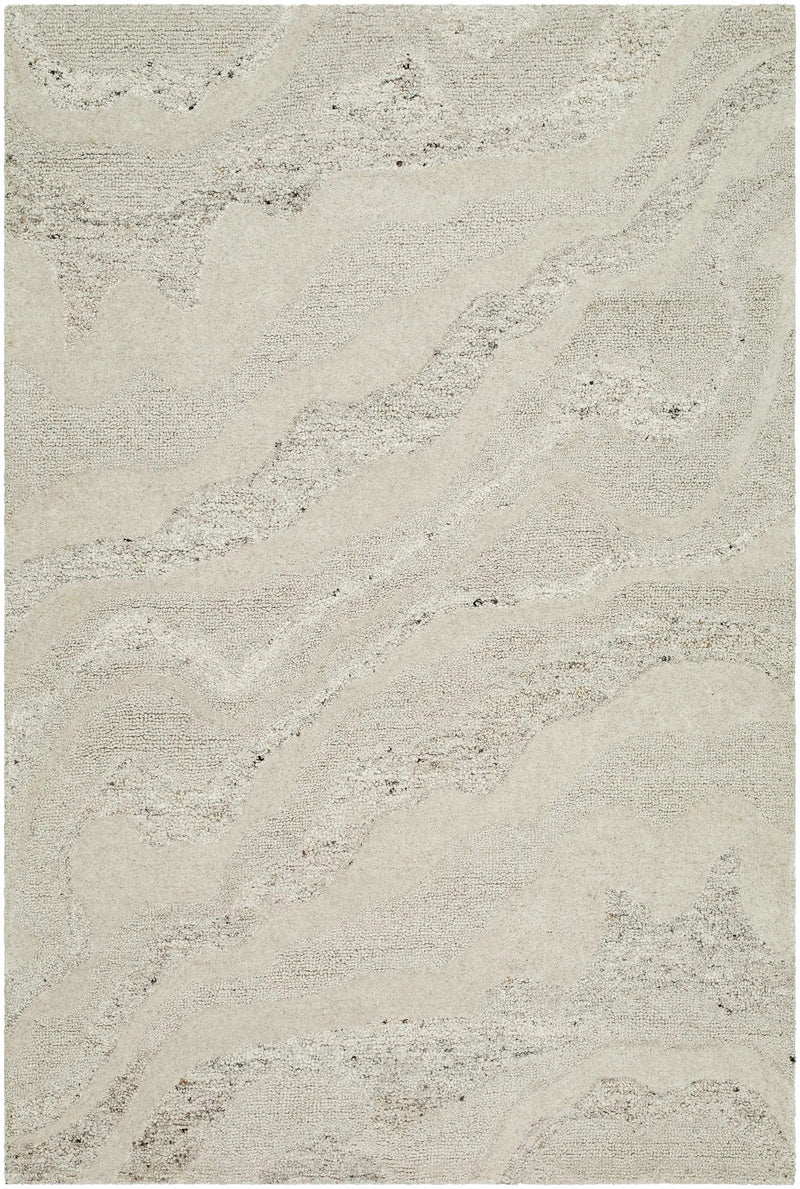 Siani Cream Wool Area Rug by Boutique Rugs