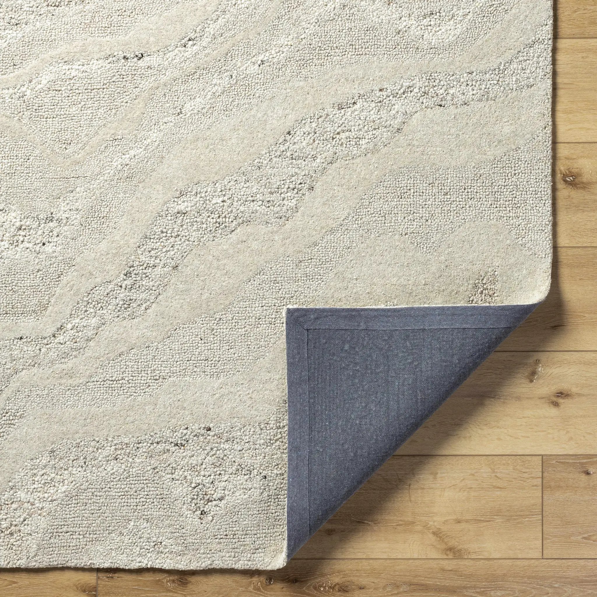 Siani Cream Wool Area Rug by Boutique Rugs