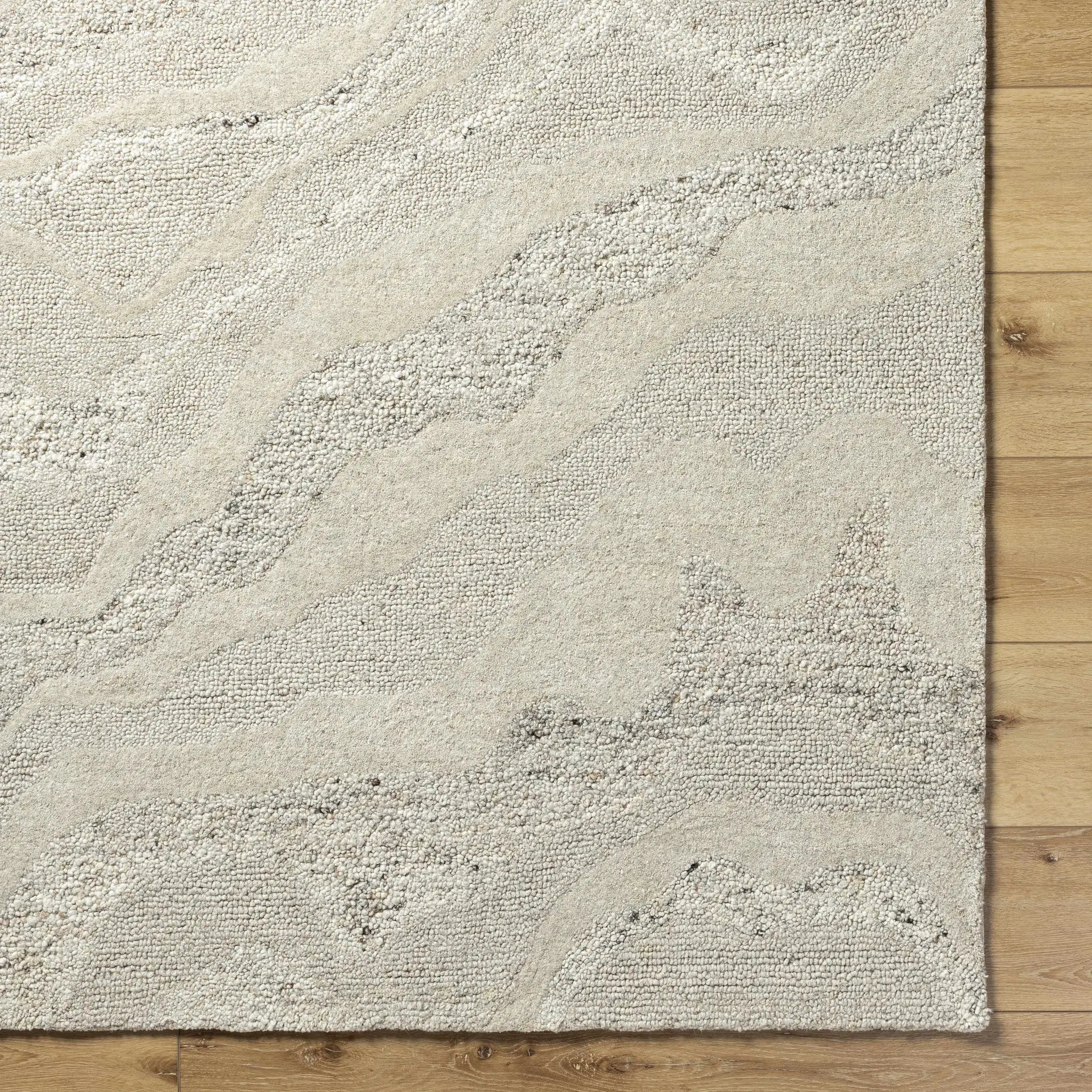 Siani Cream Wool Area Rug by Boutique Rugs
