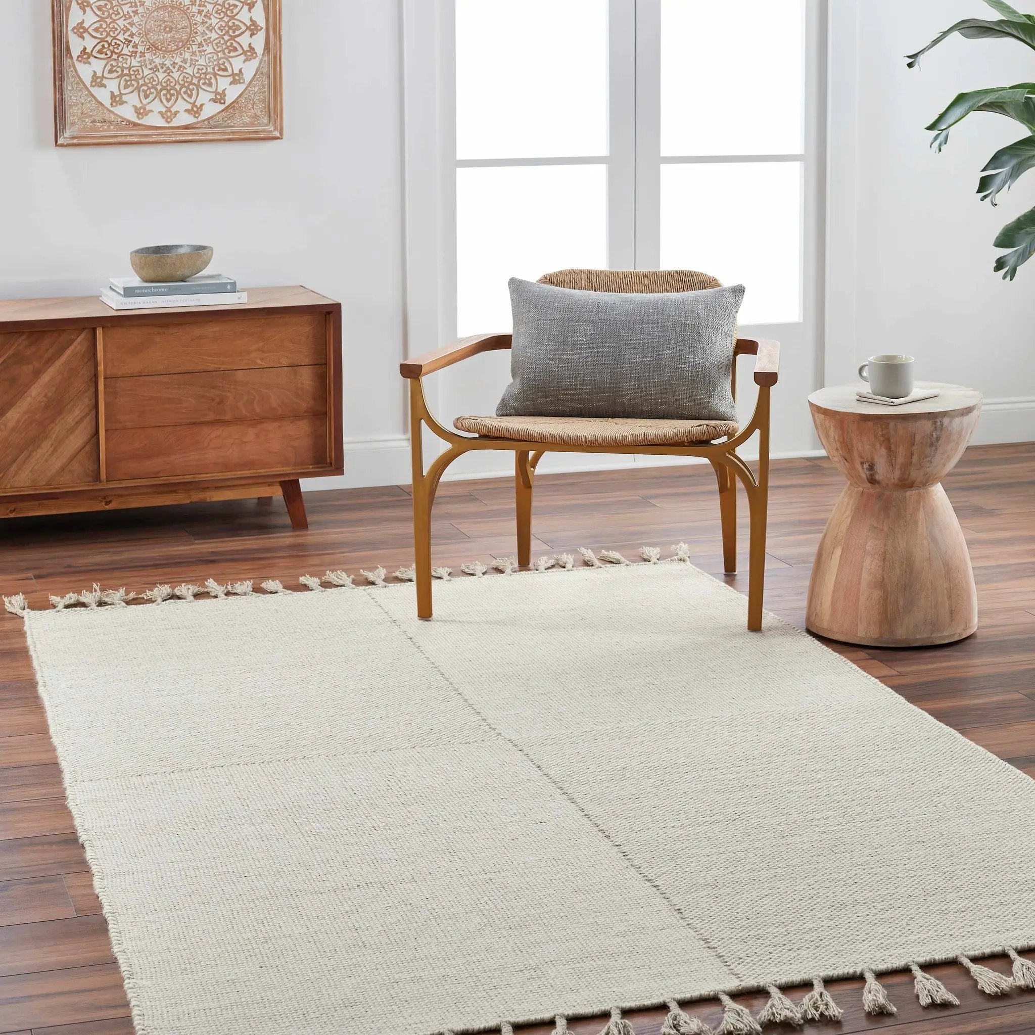 Abhay Cream Wool Area Rug - Clearance by Boutique Rugs