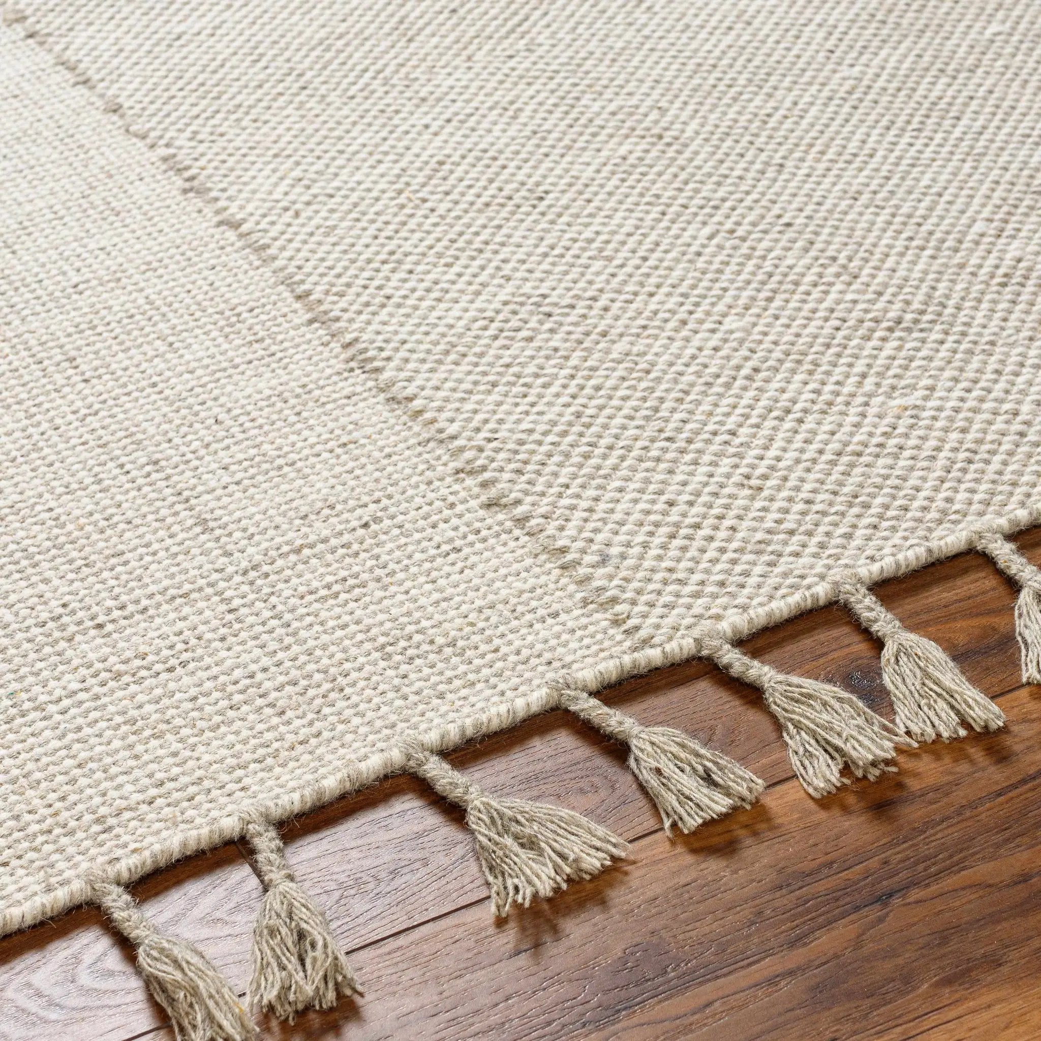 Abhay Cream Wool Area Rug - Clearance by Boutique Rugs