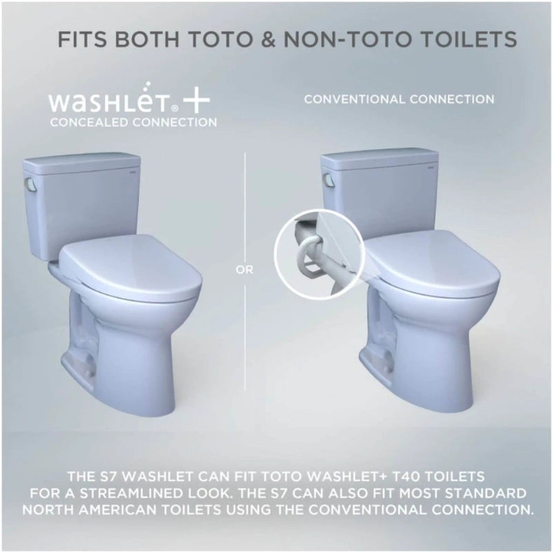 [SW4724] TOTO S7 Washlet Elongated Bidet Toilet Seat With EWater & Manual Classic/Contemporary Lid (SAK01836) by SAKSBY WHOLESALE