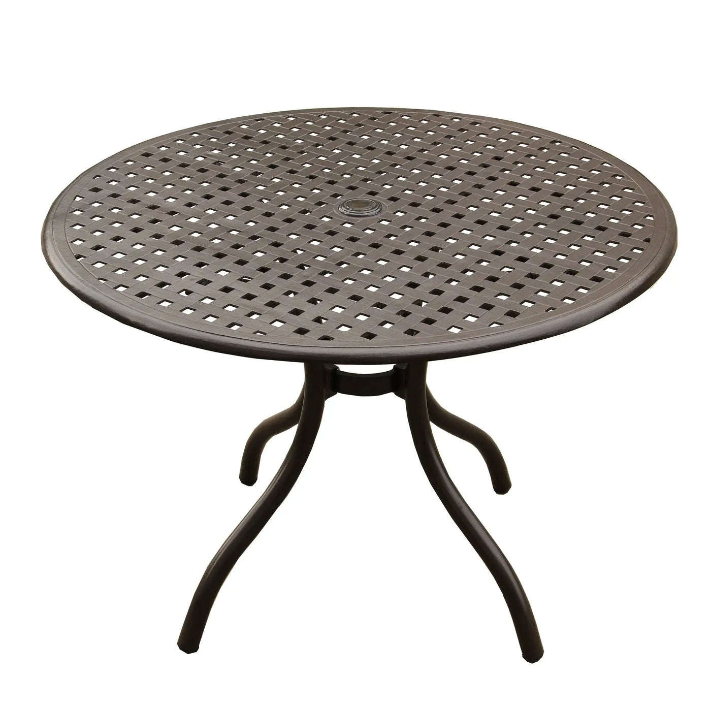 Modern Outdoor Mesh Aluminum 42-in Round Patio Dining Table by Sharicks
