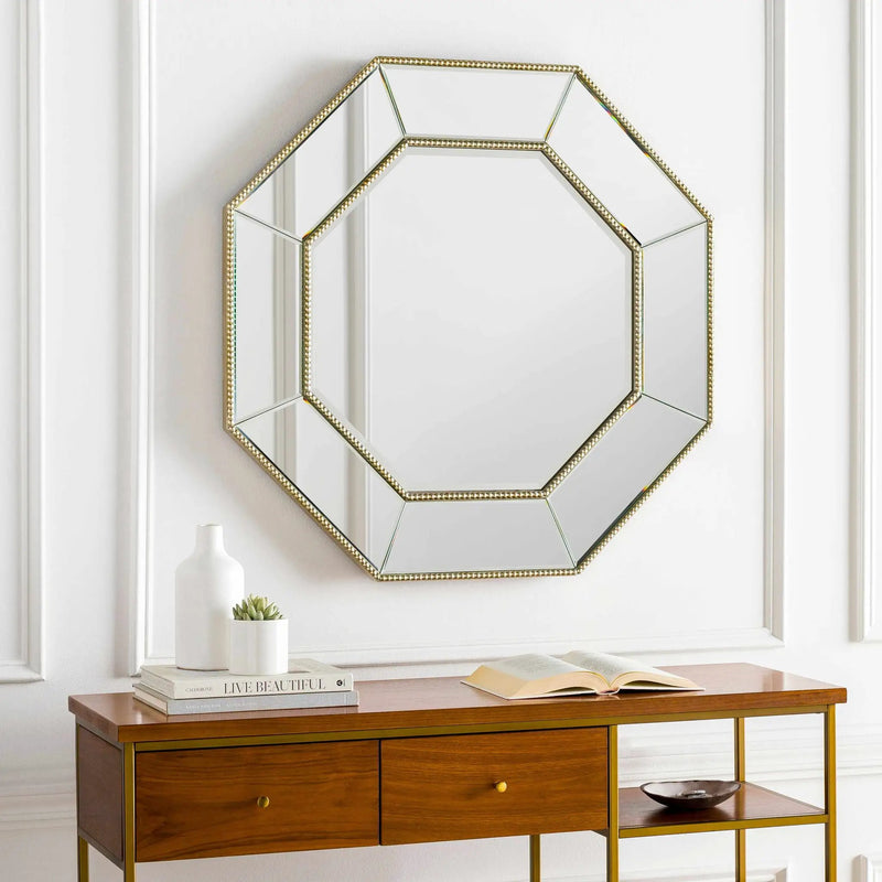 Swellendam Gold Octagonal Mirror - Clearance by Boutique Rugs