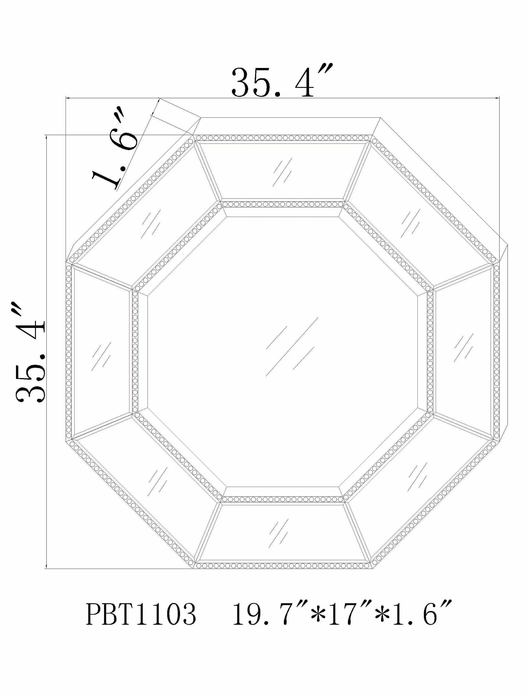 Swellendam Gold Octagonal Mirror - Clearance by Boutique Rugs