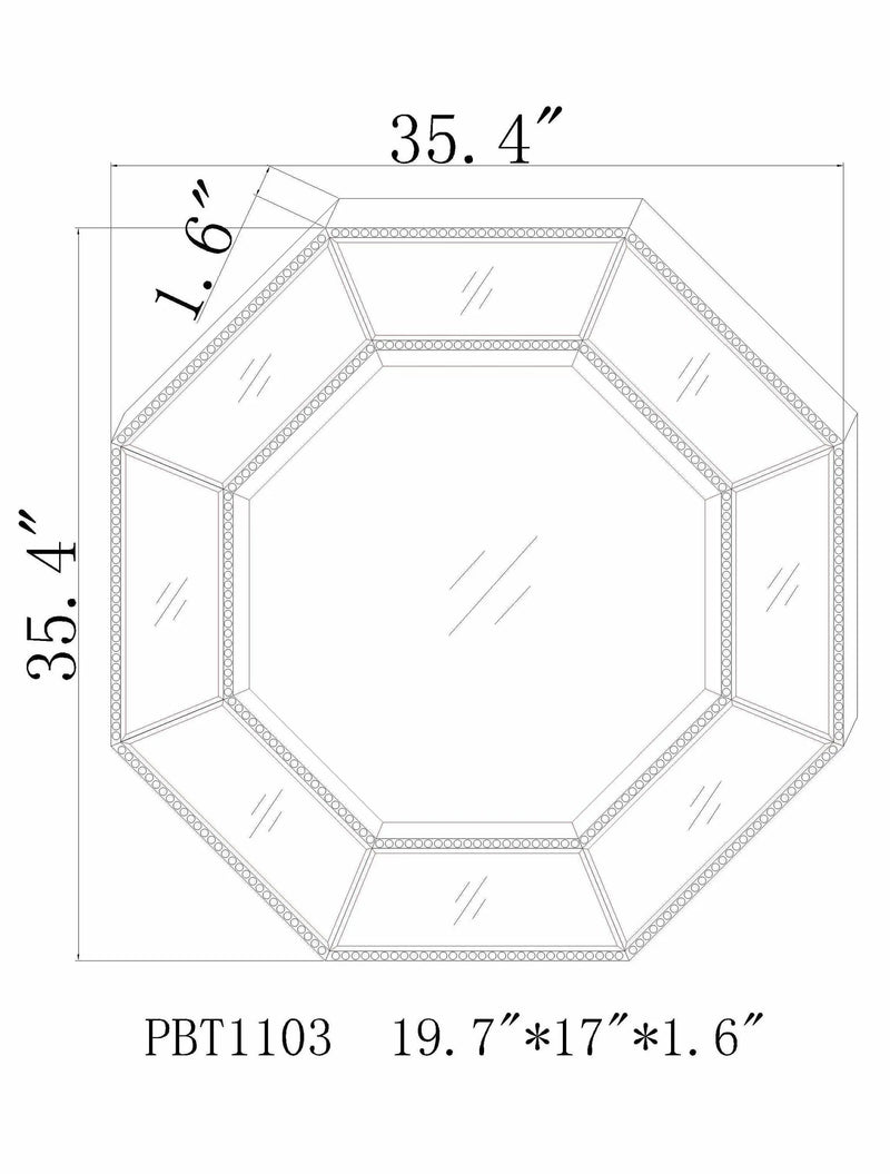 Swellendam Gold Octagonal Mirror - Clearance by Boutique Rugs