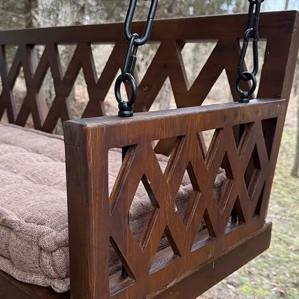 Brown Porch Swing with Cushion by Decor Steals