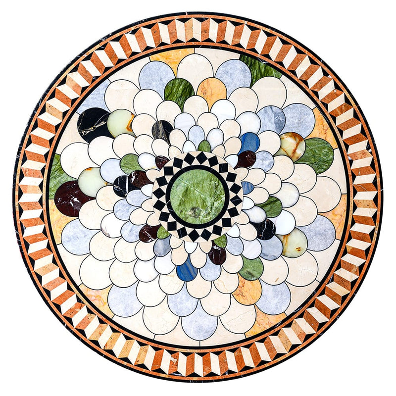 Symphony Blend Multi Finish Round Marble Medallions 48x48 Marble Multi Finish 48x48 Medallions
