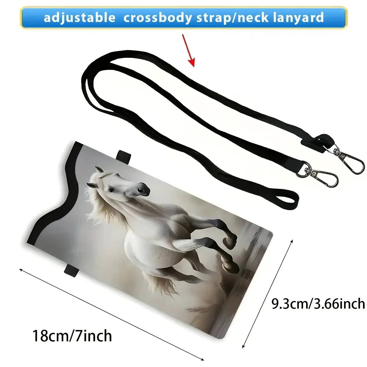 Synthetic Leather Phone Bag - Horse Print Adjustable Strap by House Of Avana