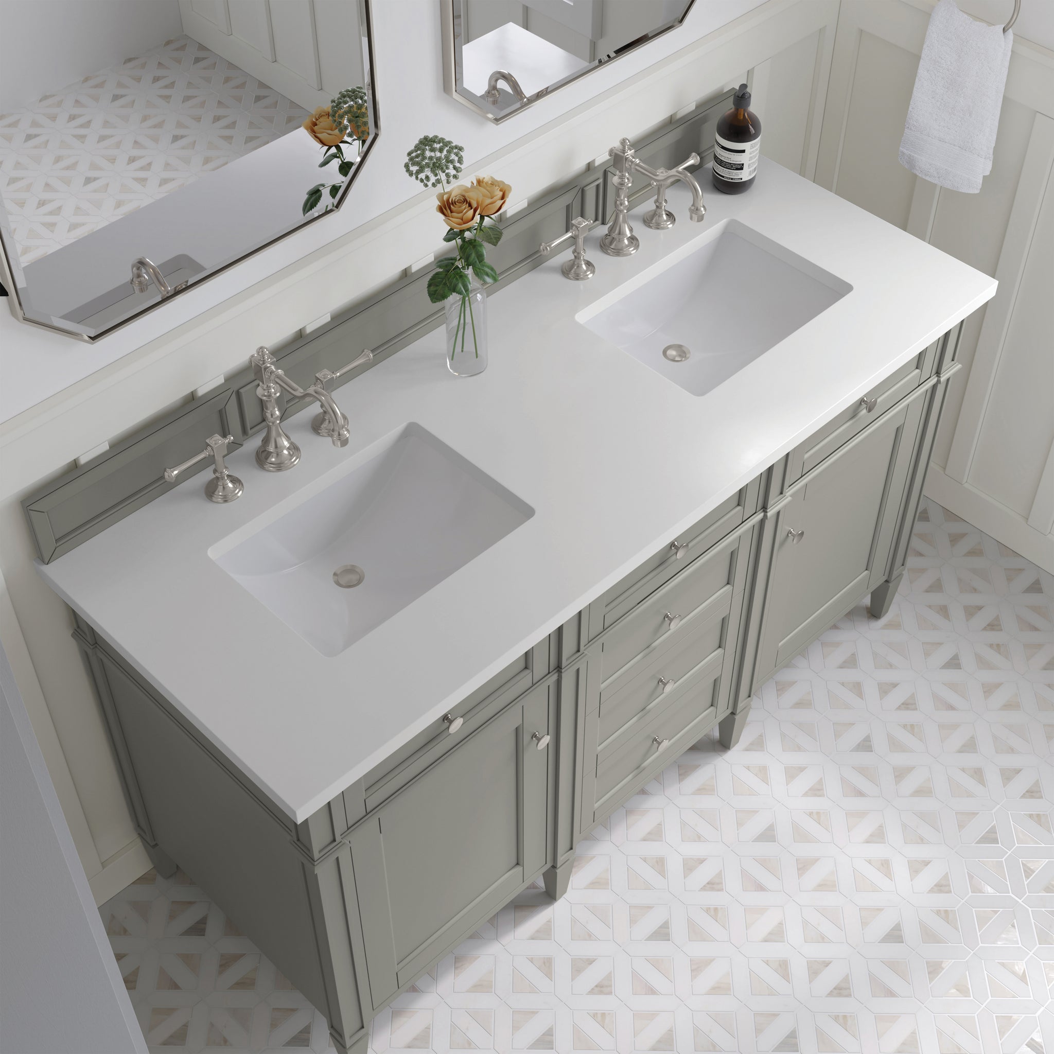 James Martin Brittany 60" Double Bathroom Vanity, Urban Gray by James Martin