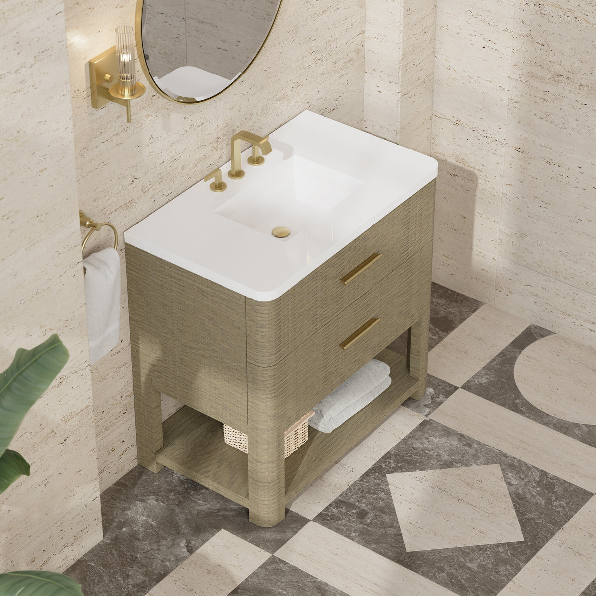 James Martin Lucian 36" Single Bathroom Vanity, Pebble Oak, view 36