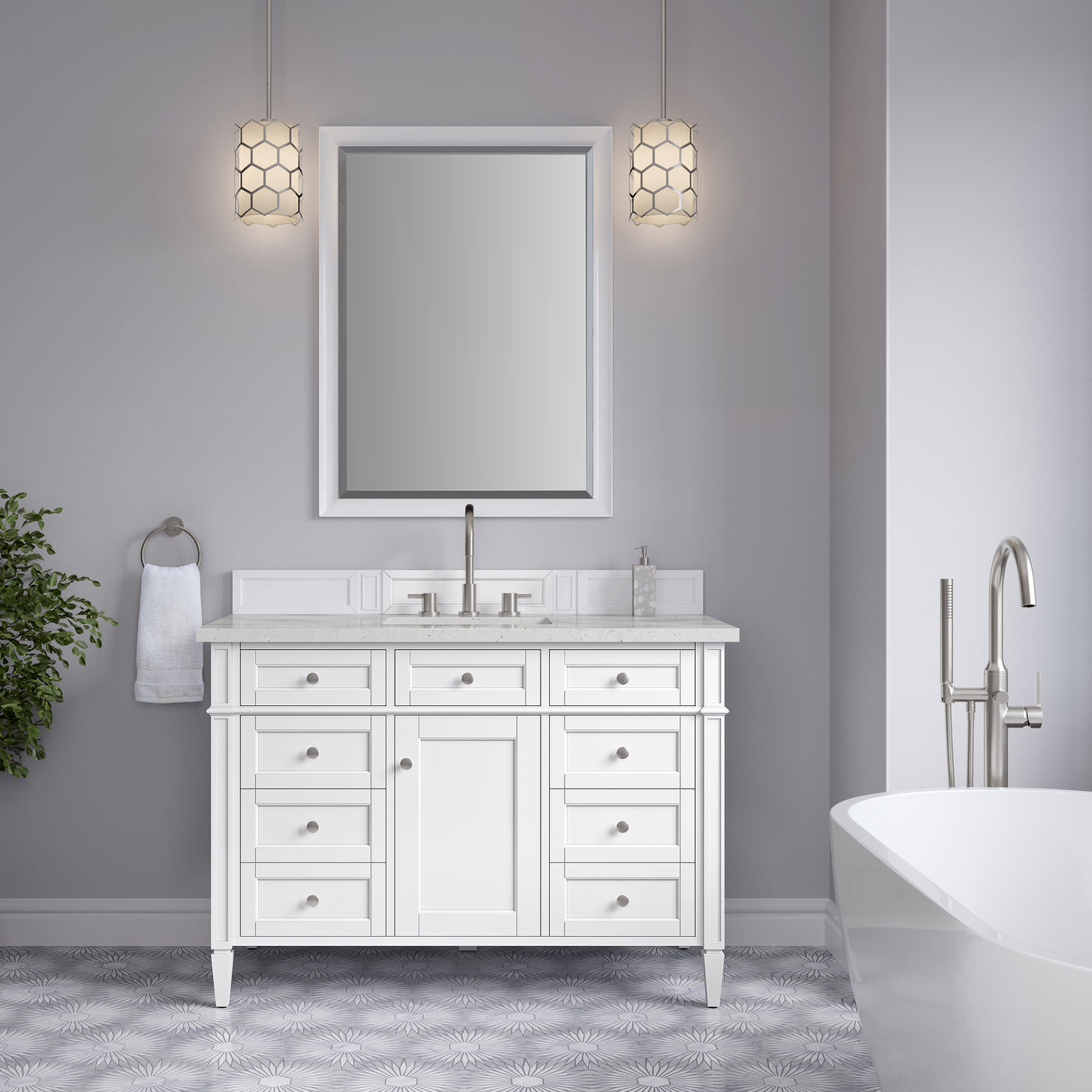 James Martin Brittany 48" Single Bathroom Vanity, Bright White by James Martin