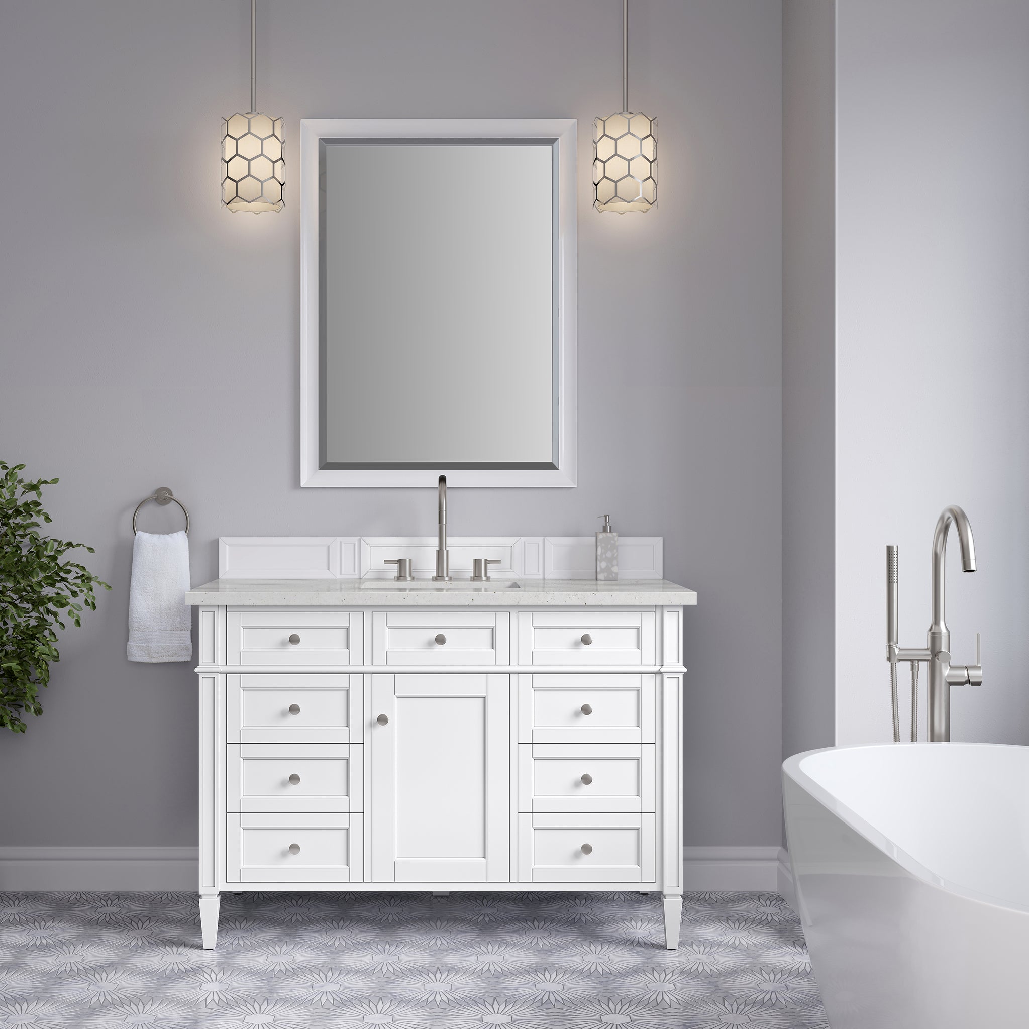 James Martin Brittany 48" Single Bathroom Vanity, Bright White by James Martin