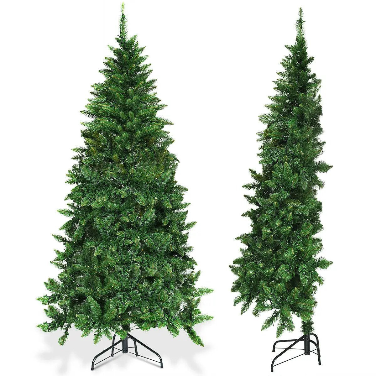 Pre-Lit Artificial Half National Christmas Tree with 8 Flash Modes by DirectDeals