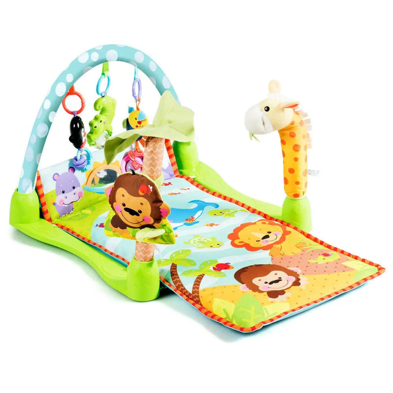 4-in-1 Baby Play Gym Mat with 3 Hanging Educational Toys by DirectDeals