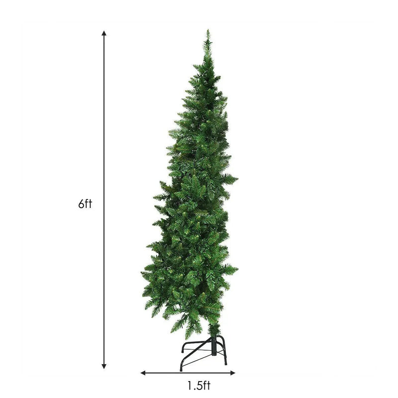 Pre-Lit Artificial Half National Christmas Tree with 8 Flash Modes by DirectDeals