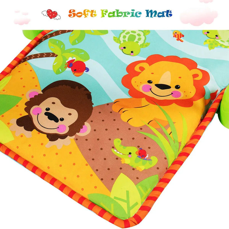 4-in-1 Baby Play Gym Mat with 3 Hanging Educational Toys by DirectDeals