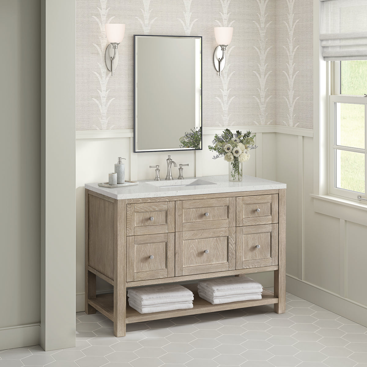 James Martin Breckenridge 48" Single Bathroom Vanity, Whitewashed Oak, view 27