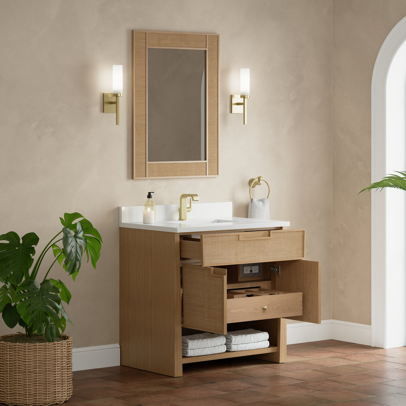James Martin Solene 36" Single Bathroom Vanity, Seaside Oak, view 39