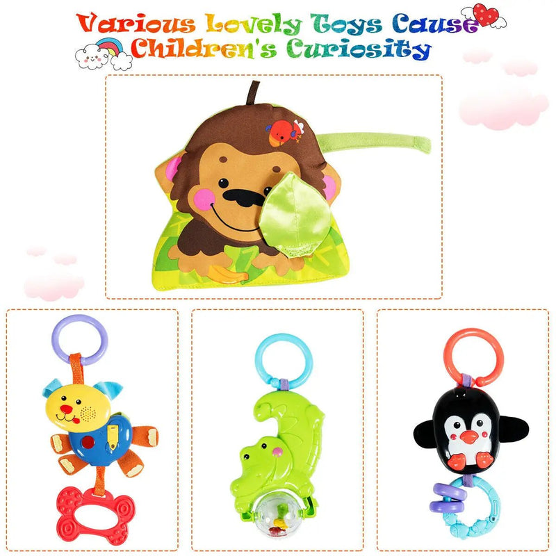 4-in-1 Baby Play Gym Mat with 3 Hanging Educational Toys by DirectDeals