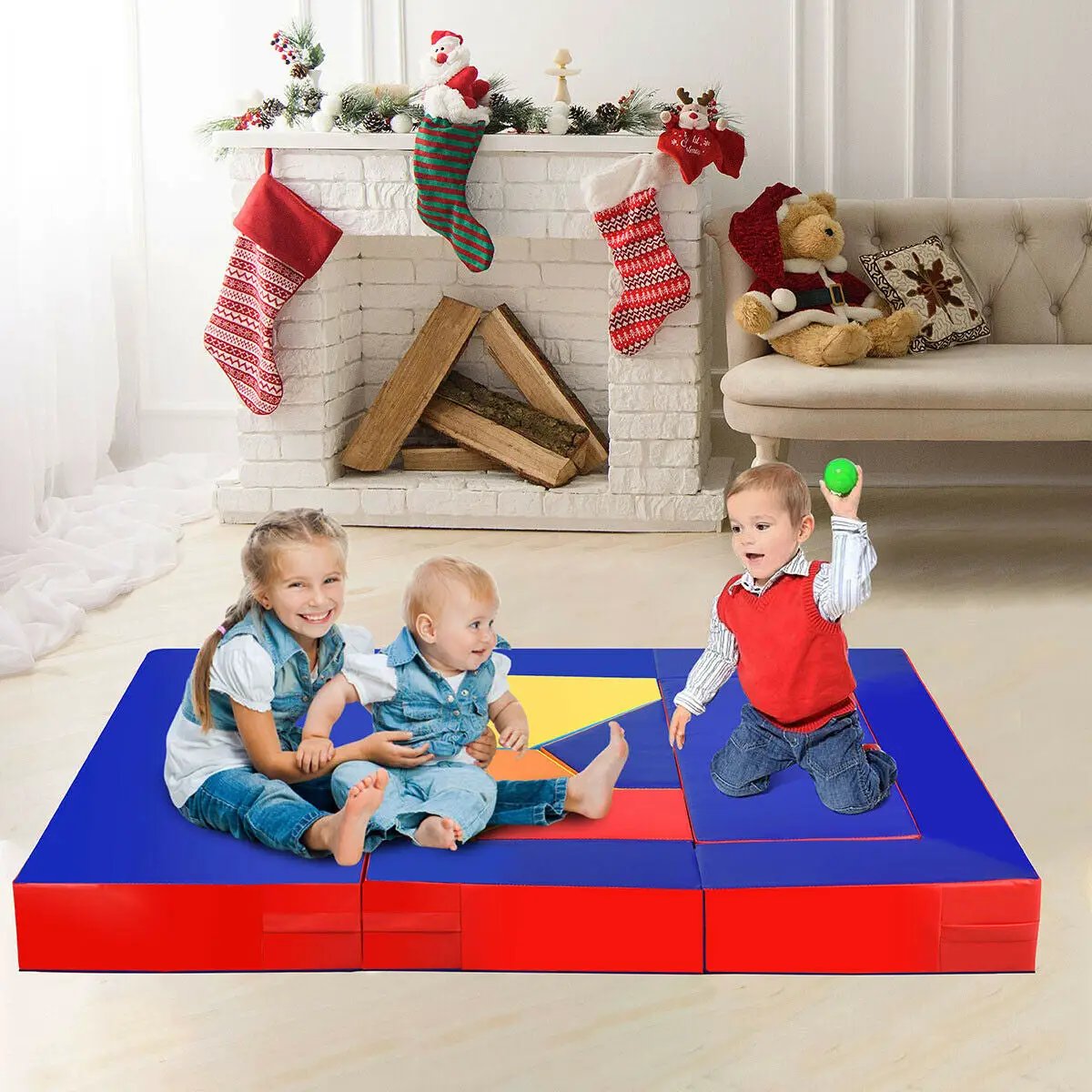 4-in-1 Crawl Climb Foam Shapes Toddler Kids Playset by DirectDeals