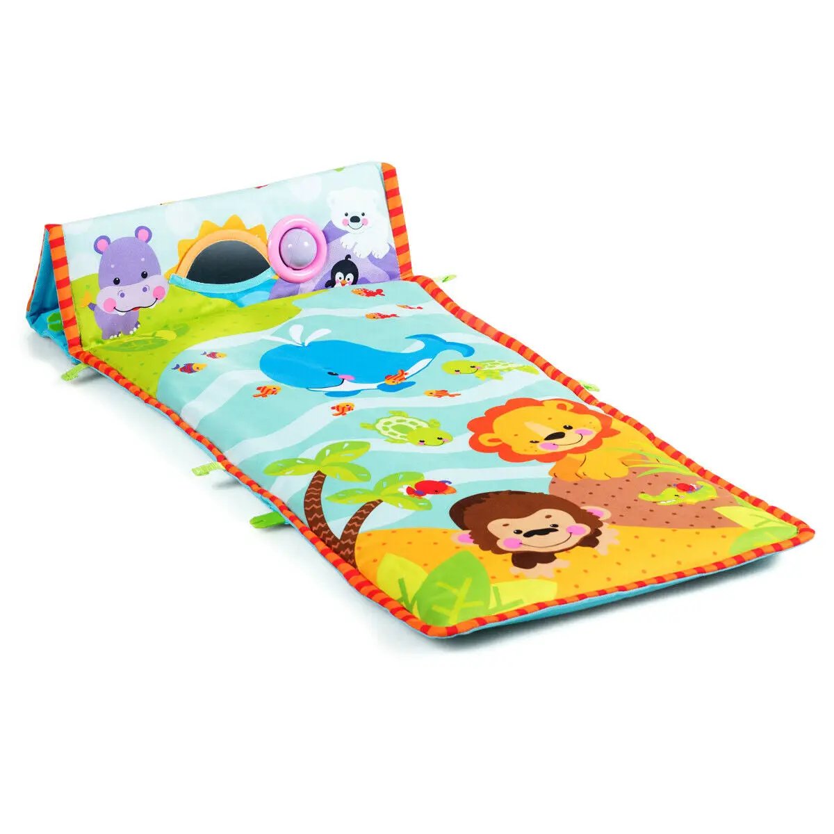 4-in-1 Baby Play Gym Mat with 3 Hanging Educational Toys by DirectDeals
