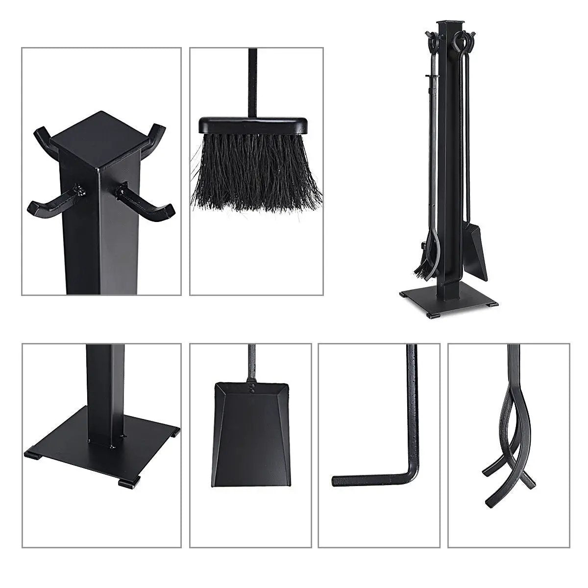 5 Pieces Fireplace Iron Fire Place Tool Set by DirectDeals