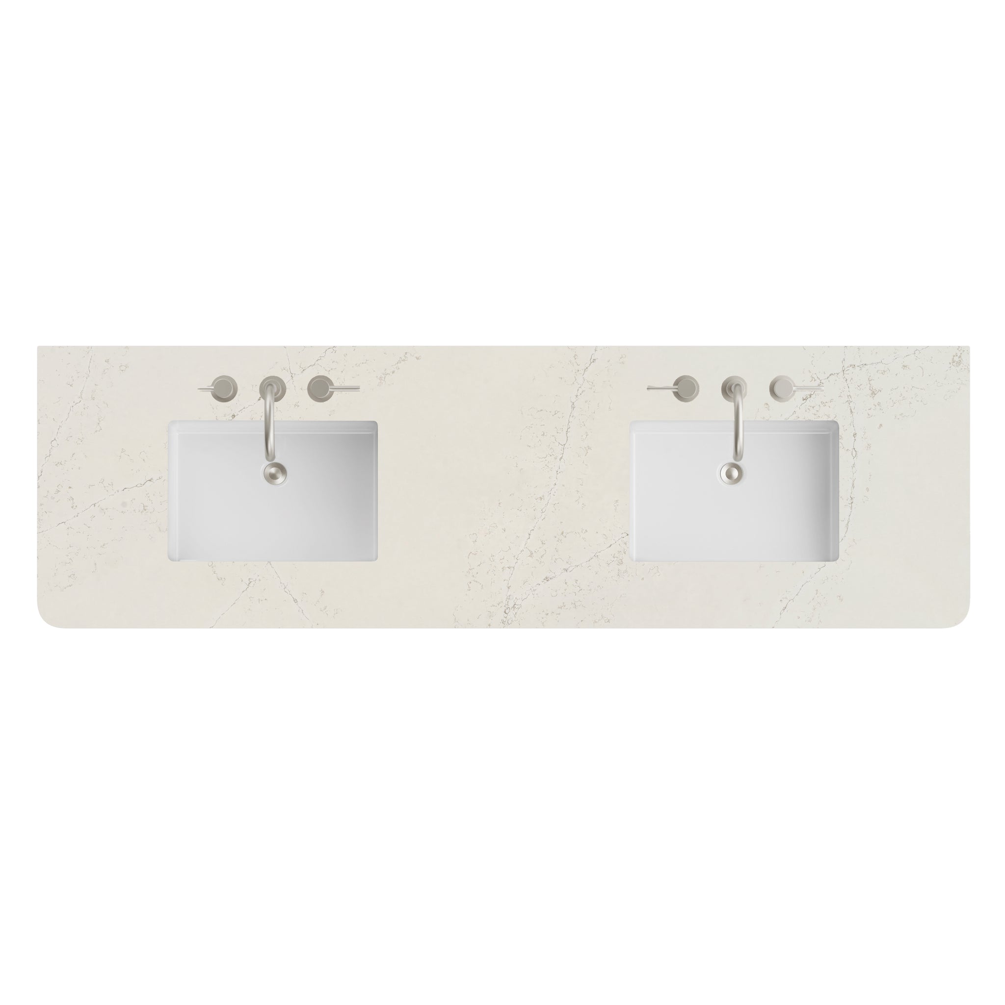 James Martin 72" Double Vanity Top with Siberian (Silestone, Radius Cut, Widespread) countertop