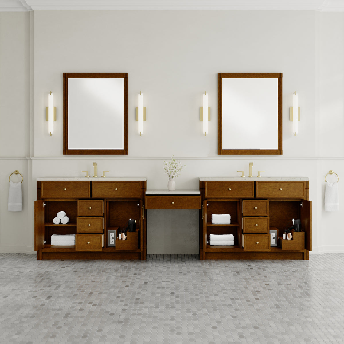 James Martin Bellshire 120" Double Bathroom Vanity, Honey Oak, view 38