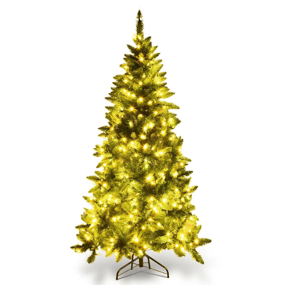 Pre-Lit Artificial Half National Christmas Tree with 8 Flash Modes by DirectDeals