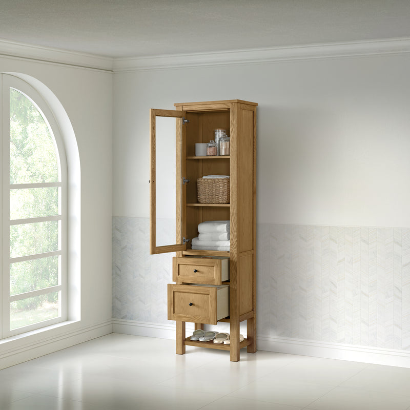 James Martin Breckenridge Linen Cabinet, Light Natural Oak, view 7