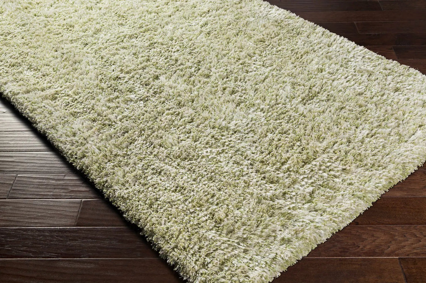 Marao Solid Grass Green Plush Rug - Clearance by Boutique Rugs