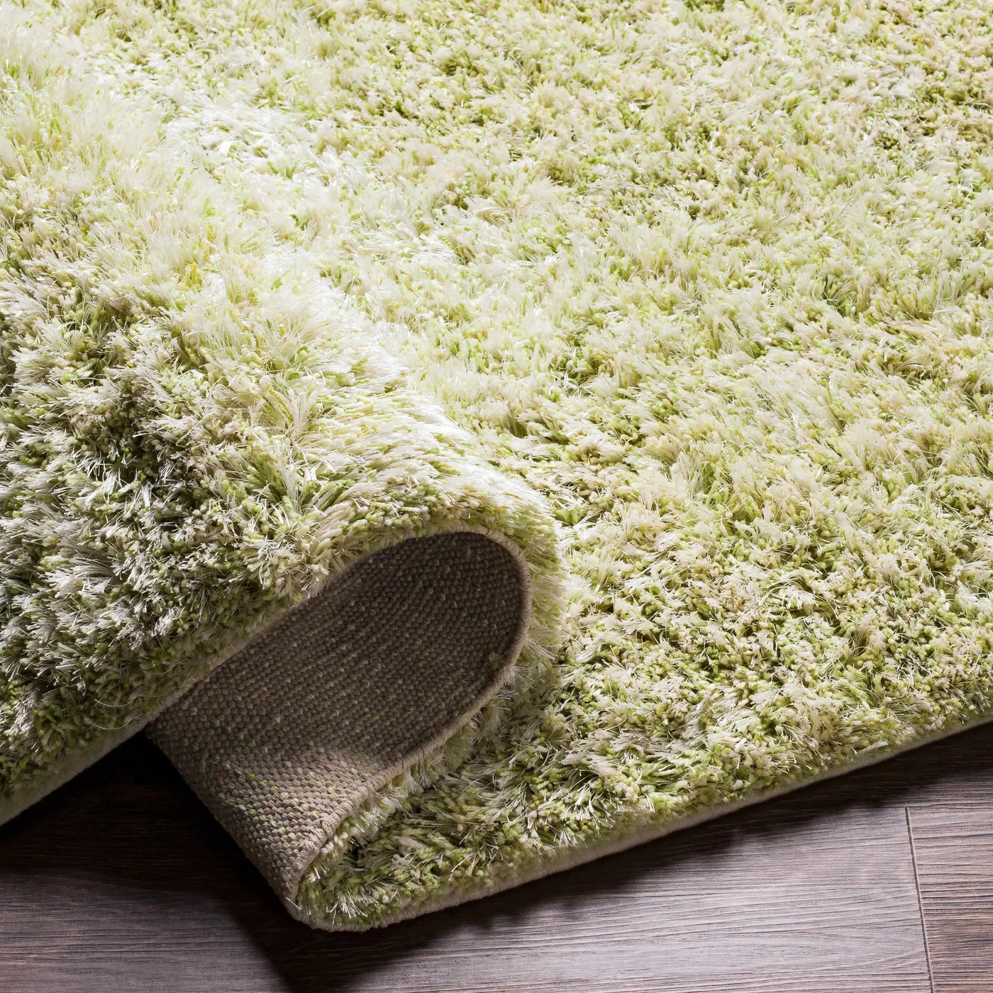 Marao Solid Grass Green Plush Rug - Clearance by Boutique Rugs