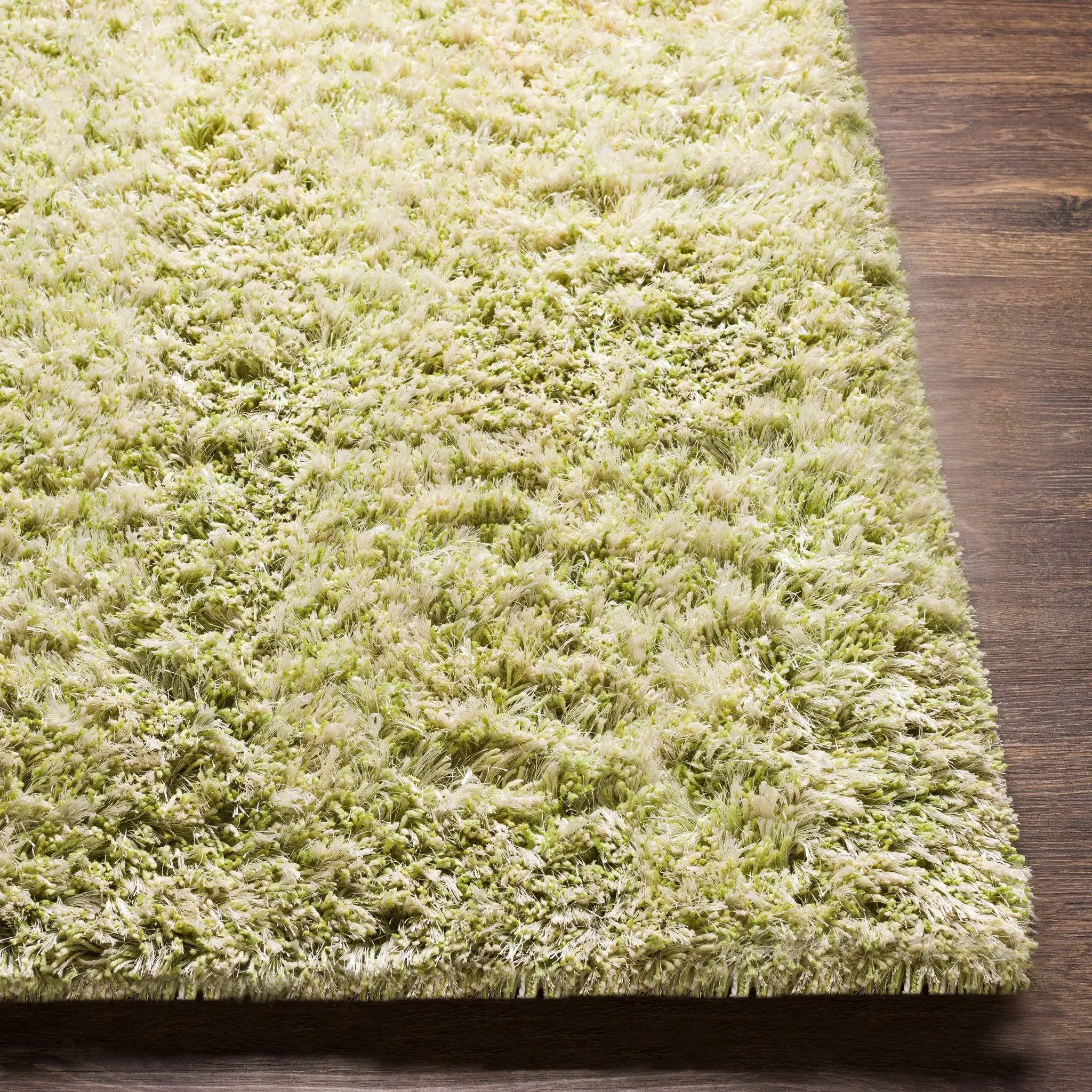 Marao Solid Grass Green Plush Rug - Clearance by Boutique Rugs