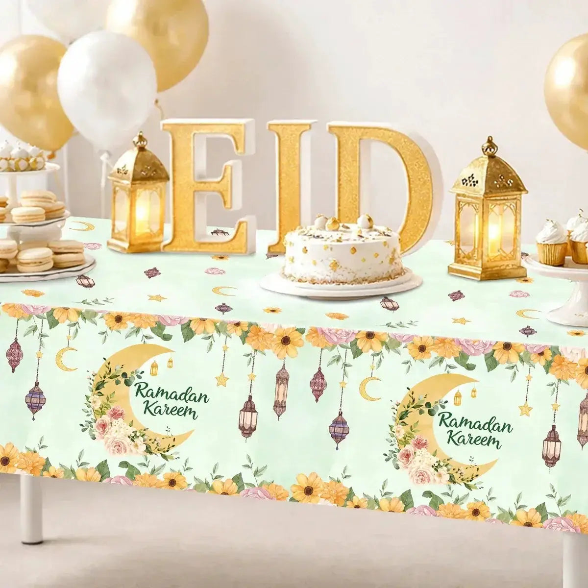 Table Cloth - Ramadan Mubarak Cotton Large by House Of Avana