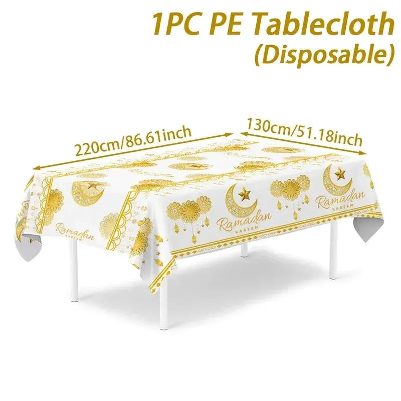 Table Cloth - Ramadan Mubarak Cotton Large by House Of Avana