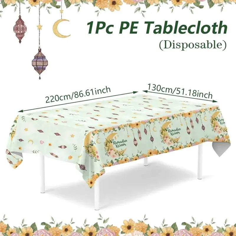 Table Cloth - Ramadan Mubarak Cotton Large by House Of Avana