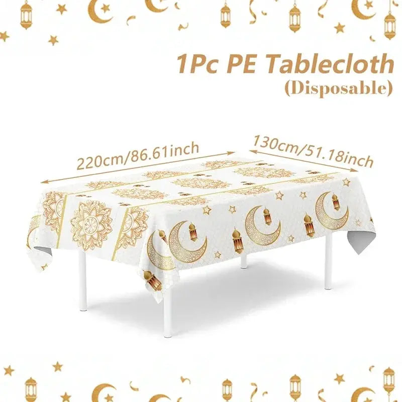 Table Cloth - Ramadan Mubarak Cotton Large by House Of Avana