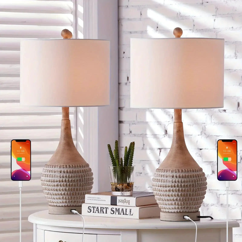 Table Lamp - 3-Way Dimmable Brown 25-Inch by House Of Avana
