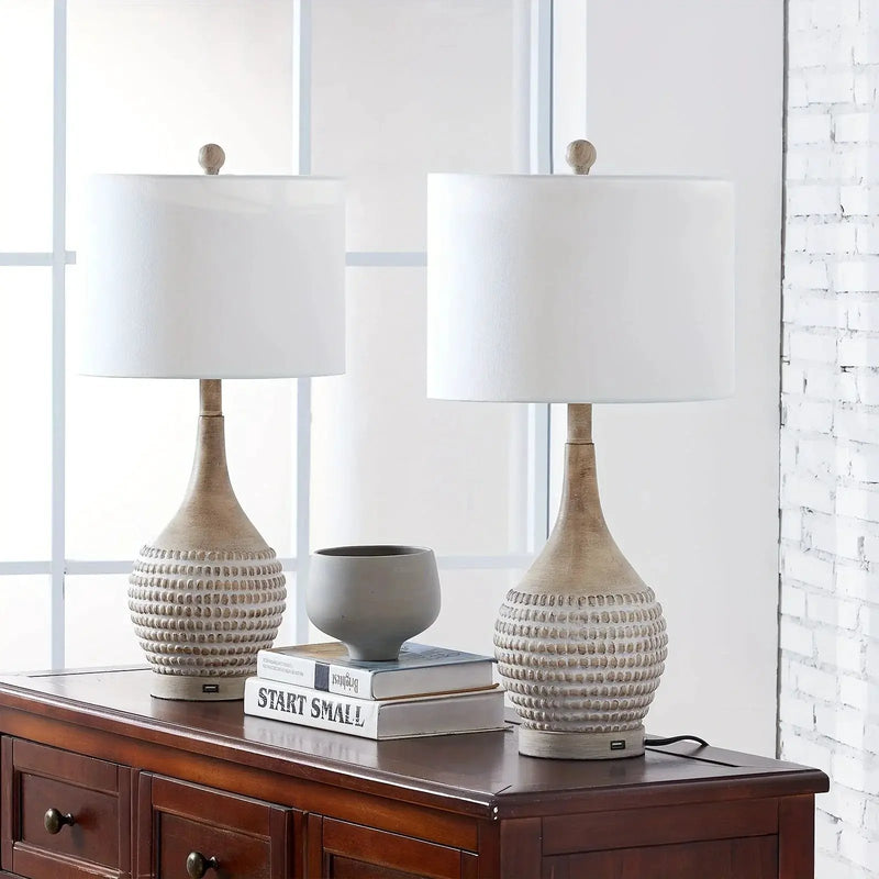 Table Lamp - 3-Way Dimmable Brown 25-Inch by House Of Avana
