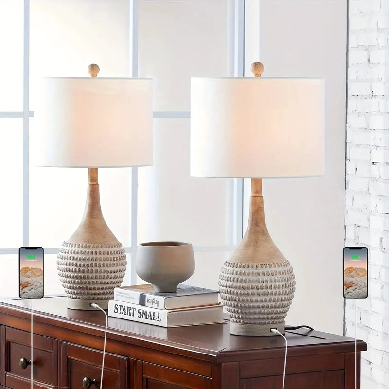Table Lamp - 3-Way Dimmable Brown 25-Inch by House Of Avana