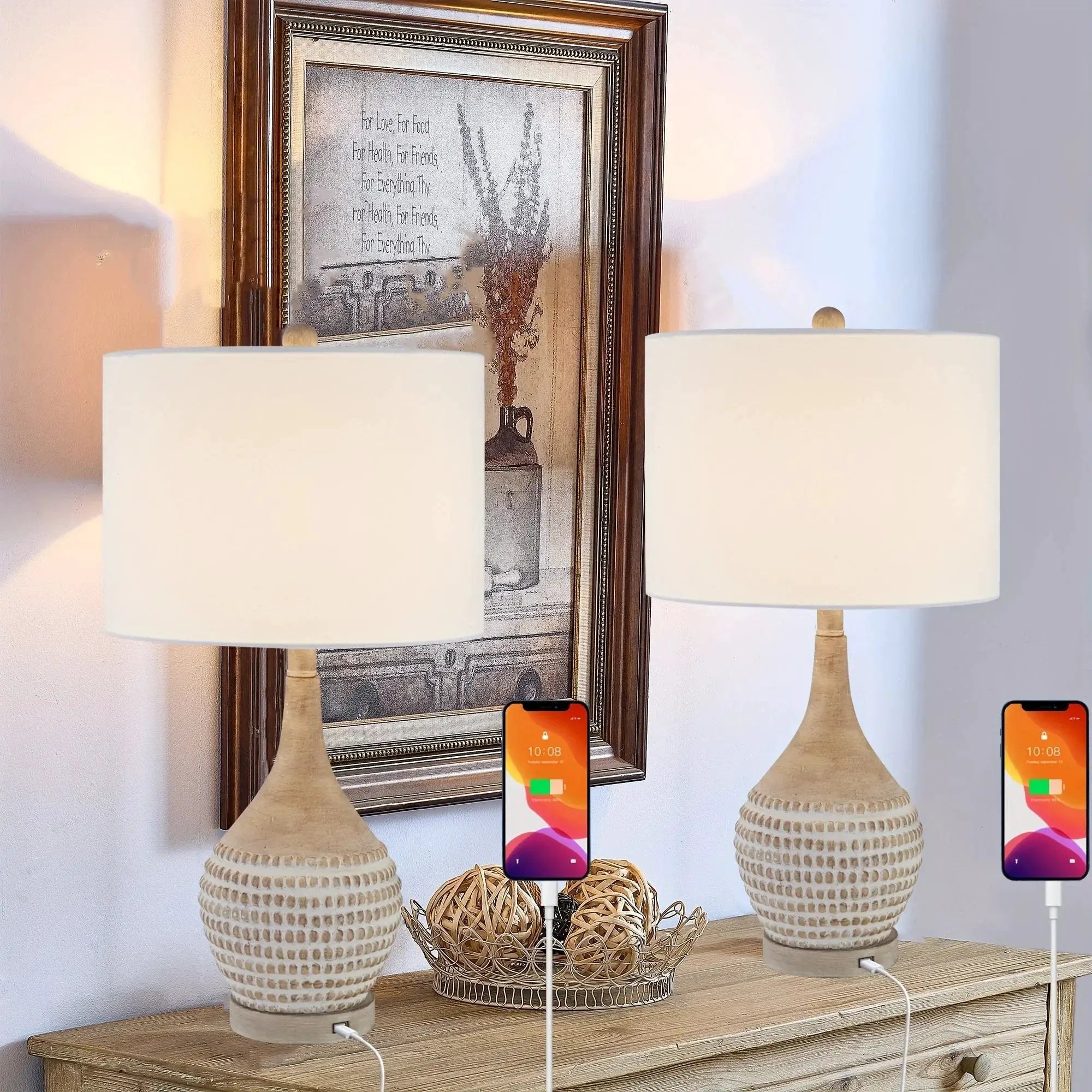 Table Lamp - 3-Way Dimmable Brown 25-Inch by House Of Avana