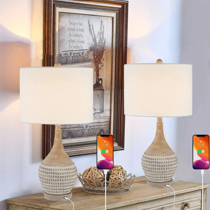 Table Lamp - 3-Way Dimmable Brown 25-Inch by House Of Avana