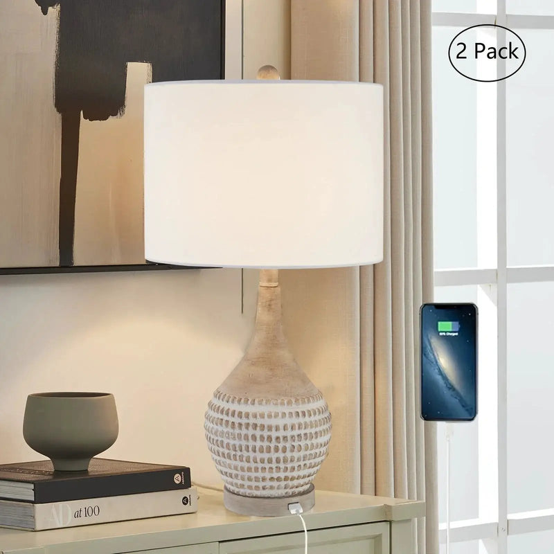 Table Lamp - 3-Way Dimmable Brown 25-Inch by House Of Avana