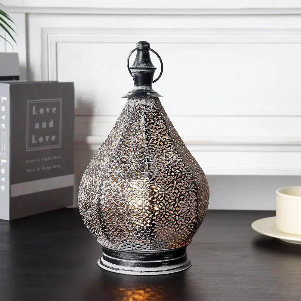 Table Lamp - Battery Metal Grey by House Of Avana