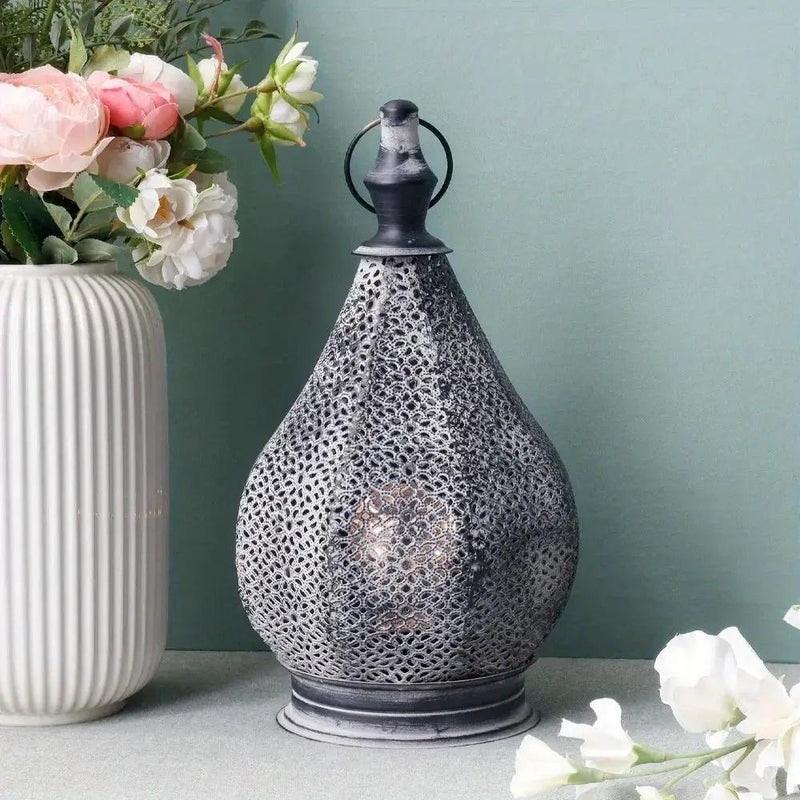 Table Lamp - Battery Metal Grey by House Of Avana